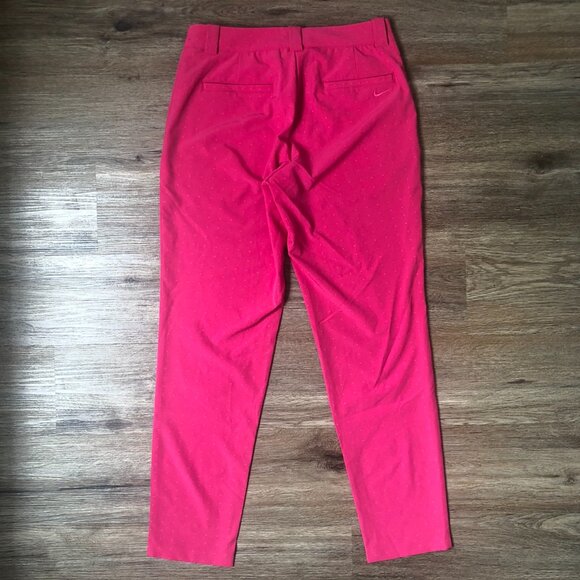 NIKE Golf Tour Performance Dri-Fit Pink Polka Dot Straight Pants Size0 27" - Picture 2 of 7
